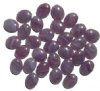 30 12x9mm Flat Oval Purple with White Marble